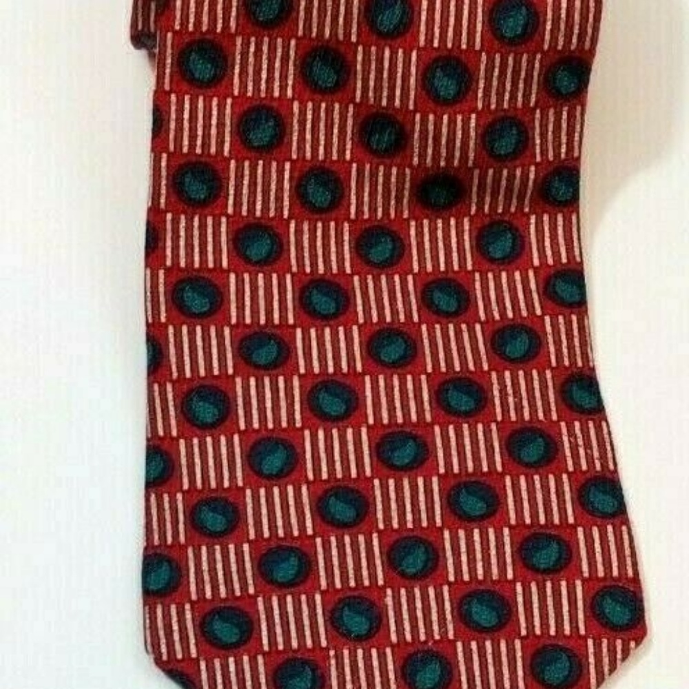 Villa Bugatti Italian Silk Tie Made In USA Red - Picture 2 of 4